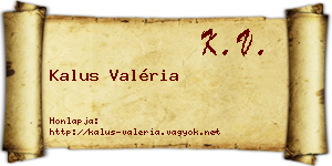 Kalus Valéria névjegykártya
